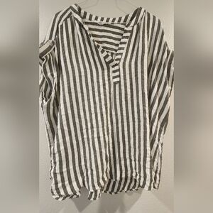 Striped V-Neck Women's Top